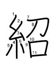 Thứ tự nét chữ 紹