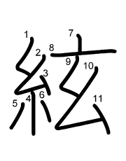 Thứ tự nét chữ 絃