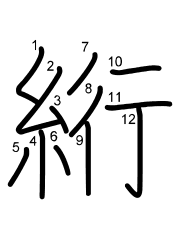 Thứ tự nét chữ 絎
