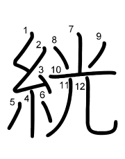 Thứ tự nét chữ 絖