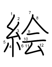 Thứ tự nét chữ 絵
