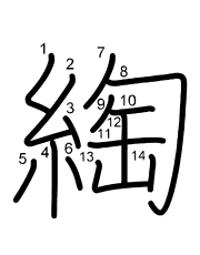 Thứ tự nét chữ 綯