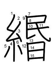 Thứ tự nét chữ 緡