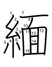 Thứ tự nét chữ 緬