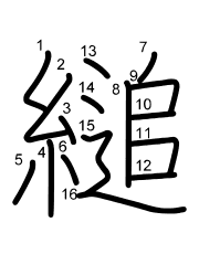 Thứ tự nét chữ 縋