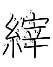 Thứ tự nét chữ 縡