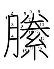 Thứ tự nét chữ 縢