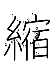 Thứ tự nét chữ 縮