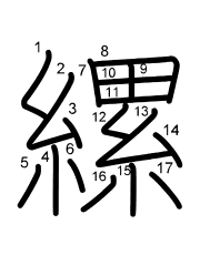 Thứ tự nét chữ 縲