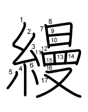 Thứ tự nét chữ 縵