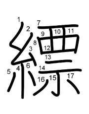 Thứ tự nét chữ 縹