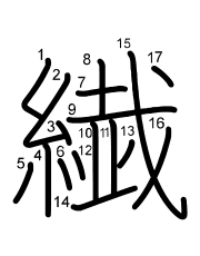 Thứ tự nét chữ 繊