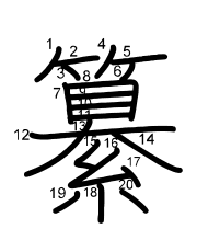 Thứ tự nét chữ 纂