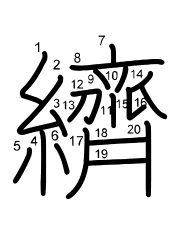 Thứ tự nét chữ 纃
