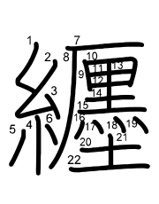 Thứ tự nét chữ 纒