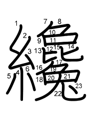 Thứ tự nét chữ 纔