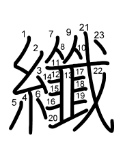 Thứ tự nét chữ 纖