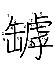 Thứ tự nét chữ 罅