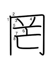 Thứ tự nét chữ 罔