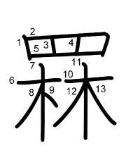 Thứ tự nét chữ 罧