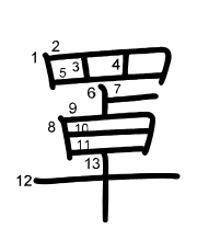 Thứ tự nét chữ 罩
