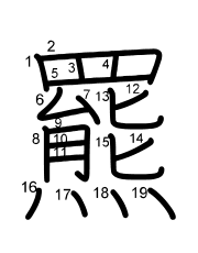 Thứ tự nét chữ 羆
