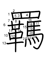 Thứ tự nét chữ 羈