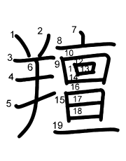 Thứ tự nét chữ 羶