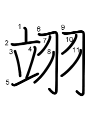 Thứ tự nét chữ 翊