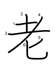 Thứ tự nét chữ 老