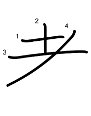 Thứ tự nét chữ 耂