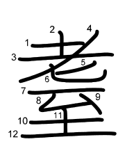 Thứ tự nét chữ 耋