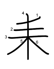 Thứ tự nét chữ 耒