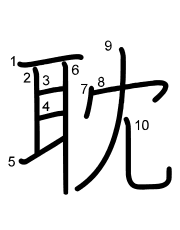 Thứ tự nét chữ 耽