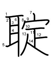Thứ tự nét chữ 聢