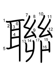 Thứ tự nét chữ 聯