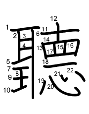 Thứ tự nét chữ 聽