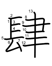 Thứ tự nét chữ 肆