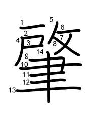 Thứ tự nét chữ 肇