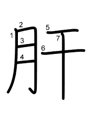 Thứ tự nét chữ 肝