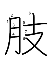 Thứ tự nét chữ 肢