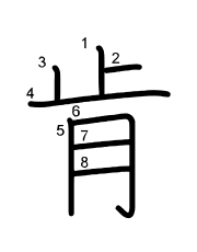 Thứ tự nét chữ 肯