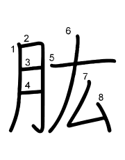 Thứ tự nét chữ 肱