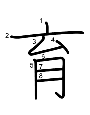 Thứ tự nét chữ 育