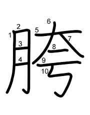 Thứ tự nét chữ 胯