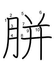 Thứ tự nét chữ 胼
