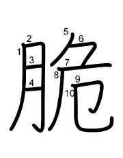 Thứ tự nét chữ 脆