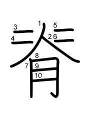 Thứ tự nét chữ 脊