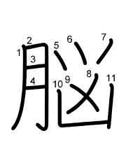 Thứ tự nét chữ 脳