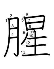 Thứ tự nét chữ 腥